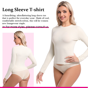 Secado rápido que absorbe la humedad Yoga de manga larga Slim Fit algodón bambú transpirable verano baile entrenamiento Fitness desgaste camiseta - Product Image 2