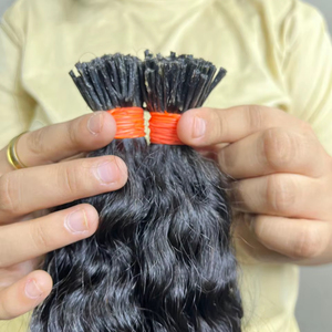 Extension de cheveux humains en gros cheveux humains vierges bruts Itip indien crépus droits bouclés kératine I K pointe Extension de cheveux humains - Product Image 1