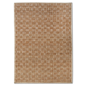 พรมปูพื้นทรงสี่เหลี่ยมผืนผ้าลายทางสีเบจน้ำตาล รุ่น Nomadic Threads PDJT-729 ทำจากปอกระเจาทอแบบเรียบ สำหรับตกแต่งบ้าน ห้องนั่งเล่น และทางเดิน - Product Image 1