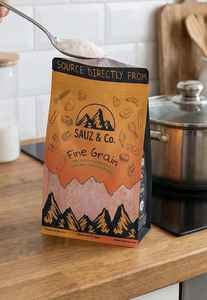 Sal Rosa del Himalaya de Grano Fino Premium en Bolsa Impresa, Sal de Mesa Gourmet de Grado Alimenticio Orgánico para Venta al por Menor y al por Mayor - Product Image 2