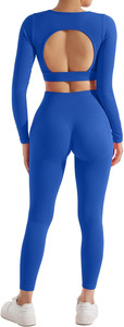 Vêtements de sport haut de gamme pour femmes Ensemble de fitness Vente en gros OEM Personnalisé Coupe ajustée Taille haute Vêtements de sport Leggings de yoga à taille élastique - Product Image 3
