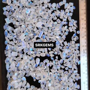 Lot de cabines rondes arc-en-ciel à facettes Moonstone, paquet de 8 pièces. Cabochons de bonne qualité code AAAA, cabochon en pierre de lune - Product Image 1