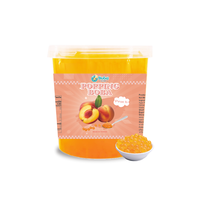 KEIFU 3.2kg Perlas de Boba de Melocotón Amarillo con Explosión Instantánea, Bolas de Jugo para Bebidas de Té de Burbujas, Topping OEM/ODM, Envase en Botella