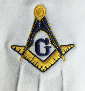Guantes de algodón Master Mason Blue Lodge con cuadrado amarillo y azul y brújula G 2025 Masonic Regalia Freemasons guantes OEM con servicio - Product Image 2