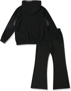 ชุดวอร์มแฟชั่นทรงขาบานแบบยูนิเซ็กซ์สำหรับผู้ชาย  ชุดเซ็ตเสื้อและกางเกงวอร์มทรงขาบาน ล้างสีแบบแอซิดวอช - Product Image 5