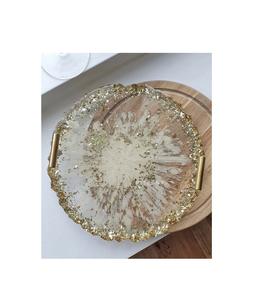 Plateaux en résine avec poignée en métal pour anniversaire anniversaire cadeau de mariage élégant multifonctionnel décoratif essentiel de la cuisine - Product Image 2