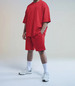 New Fashion Men Custom Summer Outdoor Sports <b>T</b> <b>Shirt</b> Shorts Set Breathable 100% Cotton Pullover Track <b>Suit</b> Street Style - Product Image 5