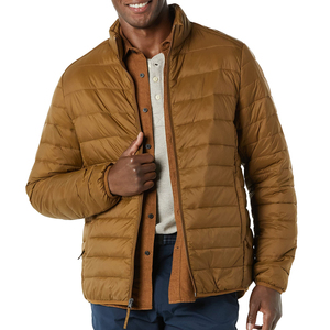 Men's Winter Feather Quilted Puffer Jackets Stand Zipper Windproof Lightweight Washed <b>Sprayed</b> Casual Outdoor Bubble - Product Image 1
