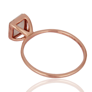 Anillo de ágata blanca natural Anillo de oro rosa sólido de 9K Joyería Anillos DE BODA Fabricante Colección vintage - Product Image 4