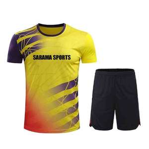 Ensembles de Tenues de Tennis de Table Unisexe de Haute Qualité 100% Polyester Design à la Taille Prix Bas MOQ Faible Disponible pour le Service OEM - Product Image 1