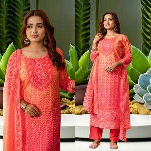 Multi Color bordado Digital impreso Super calidad mejor diseño hermoso Maslin Kurti con Dupatta Set para mujeres Festival - Product Image 5