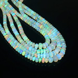 Good Quality Ethiopian Opal Ronald Handmade Natural White <b>Stone</b> Loose Rondelle Beads 3mm 8mm Top <b>Fire</b> Quality Mehrajudin <b>Gems</b> - Product Image 1