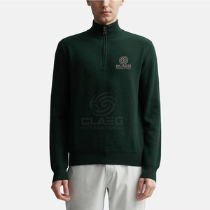 Sweat-shirt à col zippé pour homme, best-seller, 100% coton, couleur unie, manches longues, séchage rapide, fermeture éclair, automne - Product Image 2