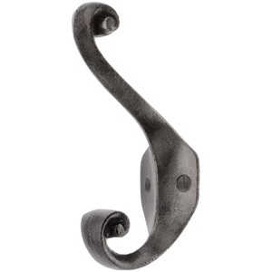 Hand-Forged Style Cast Iron Double <b>Hook</b> with Decorative Scrolls, Heavy-Duty Vintage Wall <b>Hook</b> for Coats, Towels & Farmhouse - Product Image 5