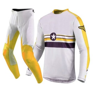 Ensemble de vêtements tactiques de motocross à manches courtes pour hommes, motif étoiles, polyester, séchage rapide, combinaison de course toutes saisons, kit adulte, ajustement flexible - Product Image 6