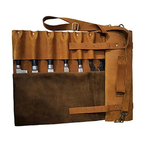 Étui à couteaux en cuir avec sangle sécurisée, personnalisable, de haute qualité, durable, sac de rangement pour couteaux de cuisine pour un transport facile - Product Image 6