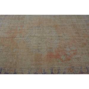 Alfombra turca Vintage Beige de 5,2x7,6 pies, lana hecha a mano, área grande, retazos rectangulares con respaldo de látex para decoración de pasillo o habitación - Product Image 5