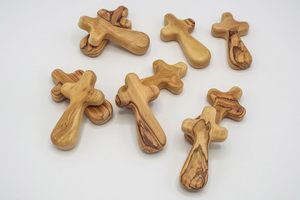 Handmade 7-inch Olive gỗ đồng bằng trạm của nghệ thuật trang trí nội thất Christian tường treo bằng gỗ chéo với các cạnh tròn cho Bút sử dụng - Product Image 5