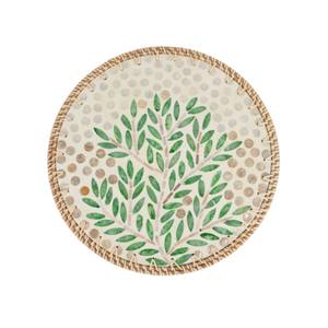 Vente chaude rotin bord nacre incrustation service napperons rond vadrouille napperon personnalisable Table à manger accessoires Vietnam - Product Image 3