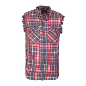 Premium Yellow Black Sleeveless Flannel Shirt Mens Biker Cutoff Plaid Vest Cotton Summer Streetwear Muscle Top Vintage Retro - Product Image 4