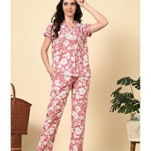 Bata corta de algodón de retazos para mujer, Vestido corto de noche, bata hecha a mano con 2 bolsillos - Product Image 6
