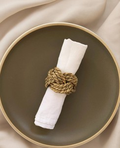 Modern Minimalist Set of 4 Wicker Rustic Napkin <b>Rings</b> | Natural Napkin <b>Rings</b> | Woven Napkin <b>Rings</b> - Product Image 2