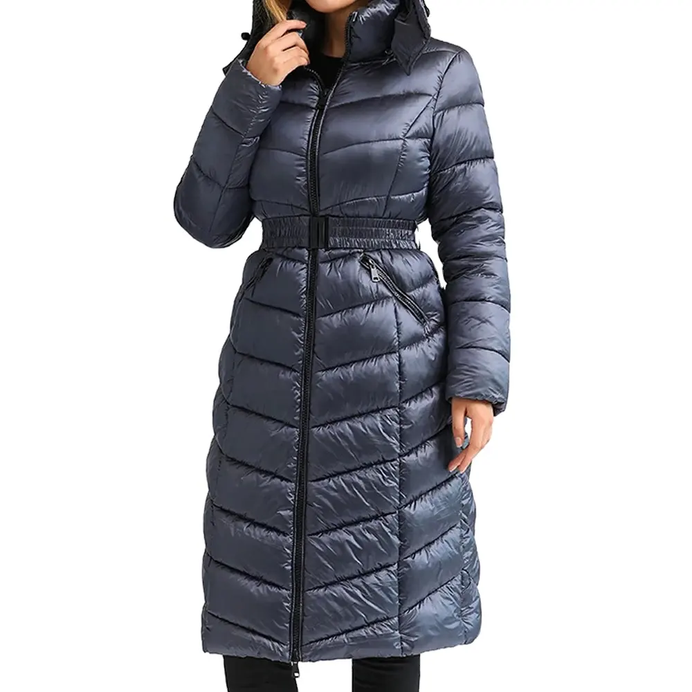 Kış özel giysiler yeni stil kadın ceket en kaliteli uzun kapüşonlu kadın kirpi ceket özel logo ile