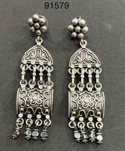Egypt Turkish Classic Antique Women's Round Alloy Long <b>Chain</b> Tassel Jhumka <b>Earrings</b> Indian Dangle Drop <b>Earrings</b> - Product Image 2