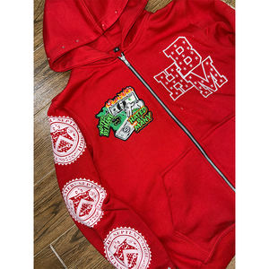 Fait sur mesure de haute qualité vierge hommes strass fermeture éclair sweats à capuche nouvelle mode personnalisée couleur unie vêtements décontractés sweat à capuche zippé - Product Image 6