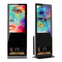 Écran d'affichage publicitaire pour kiosque, écran LCD numérique intérieur HD 55 pouces, affichage numérique vertical sur pied, écran tactile
