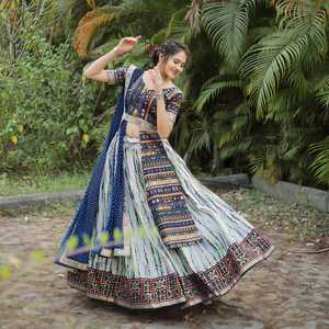 Lehenga choli แบบดั้งเดิมสำหรับผู้หญิงอินเดียคอลเลกชัน navratri สวยชุดปาร์ตี้ lehenga - Product Image 3