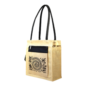 Sacs cadeaux d'épicerie en jute de haute qualité poignée en corde dos laminé impression de logo personnalisé taille moyenne options multicolores brutes - Product Image 4