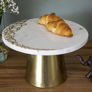 Soporte para Tartas de Mármol Natural de Estilo Nórdico Creativo, Soporte para Tartas Ecológico de Lujo Ligero, Soporte para Postres y Aperitivos, Adornos de Diseño Lujoso - Product Image 1