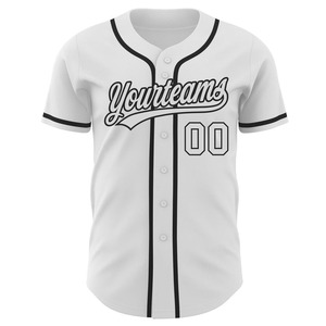 Camiseta de béisbol auténtica blanca y negra personalizada - Product Image 2