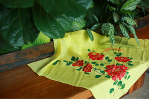 Bufanda elegante de alta calidad con patrón floral pintado a mano hecho a mano 100% tela de ramio orgánico hecha en Vietnam para mujeres - Product Image 2