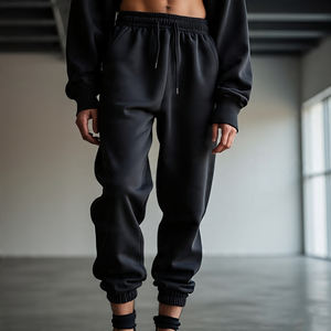 Fabricante personalizado, ropa de calle, pantalones de chándal para hombre, pantalones de pierna ancha a rayas con doble cintura, pantalones de chándal para hombre - Product Image 3