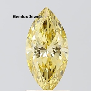 Diamante de Laboratorio de Corte Marquesa de 4.5 Quilates, Color Amarillo Intenso, Diamante Suelto de Laboratorio con Certificación IGI, Claridad VS, para Anillo - Product Image 1