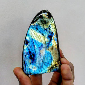 Vente en gros Naturel Multi Feu Labradorite Haute Qualité Jaune Quartz Ovale Forme Libre Présentoir Pièces Flashy Guérison Cristal Bijoux - Product Image 3