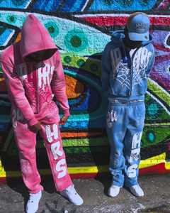 Haute Qualité Personnalisé Dtg Imprimer Logo Hommes Lourd À Capuche Ensemble Rue Coton 2 Pièces Ensemble Jogger Costumes Court Hommes Deux Pièces Ensemble - Product Image 5