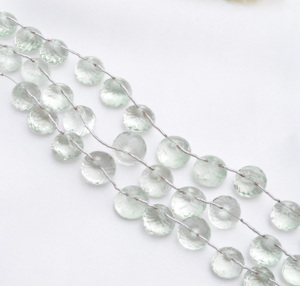 Améthyste verte facettée, coupe fantaisie, 1 brin, pierre précieuse naturelle pour la fabrication de bijoux fins - Product Image 2