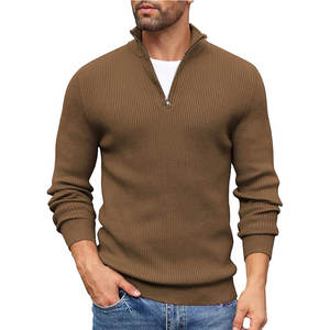 Otoño e Invierno Nuevo diseño superior Suéter de punto Media cremallera Casual Manga larga Hombres Sudaderas para la venta - Product Image 1