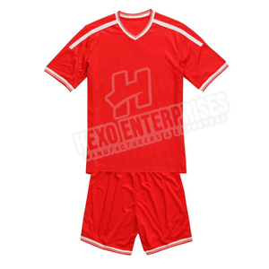 Custom Plain Polyester Breathable Men's <b>Soccer</b> Uniform Sets with Anti-Bacterial Quick Dry V-Neck Short Sleeve Made in Pakistan - Product Image 6