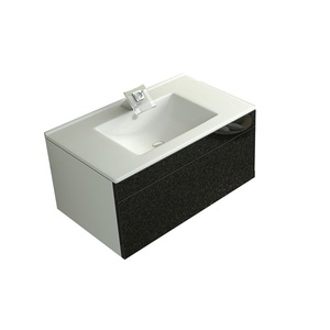 Set da Bagno Jet-Line COMO II Nero con Mobile Lavabo Resistente all'Acqua e Lavabo in Ceramica Stile Francese Include Piano in Marmo - Product Image 2
