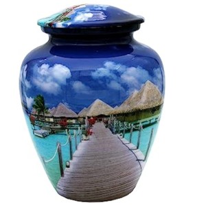Aluminium Cremation Urns Grey or Black <b>Stone</b> Finished With Engraving Band <b>Hot</b> Selling for Human Ashes - Product Image 2