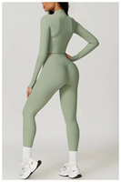 Ensemble 2 pièces de sport Pilates personnalisé de haute qualité pour femme – Taille haute, antistatique, en Spandex/Nylon, sans manches, longueur genou, pour l'entraînement