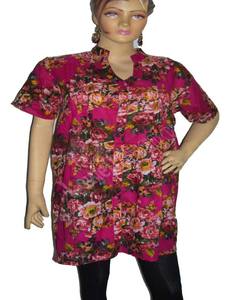 100% Cotton Eco-Friendly Tunic/Top Plated Flower Print Summer Casual Style Indian Kurti Breathable and Natural Washable - Product Image 5