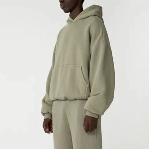 Sweatshirts à col rond personnalisés et lourds Streetwear Hoodie Oversized Fit Discharge Printing Sweatshirts à capuche Fournisseur - Product Image 5