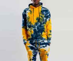 Venta caliente de los hombres Tie-Dyed Chándal Transpirable Cómodo con capucha con el mejor servicio de fabricación OEM Tie-Dyed Chándal - Product Image 4