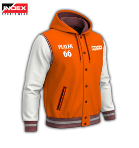 Veste de basket-ball Letterman Varsity d'hiver pour hommes col montant avant broderie Patch couleurs personnalisées séchage rapide respirant - Product Image 6