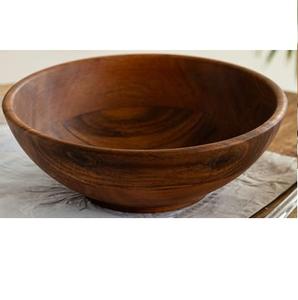 Cuencos Redondos de Madera para Servir Comida y Postres, Acabado Oscuro, Vajilla de Madera para Cocina y Mesa - Product Image 4